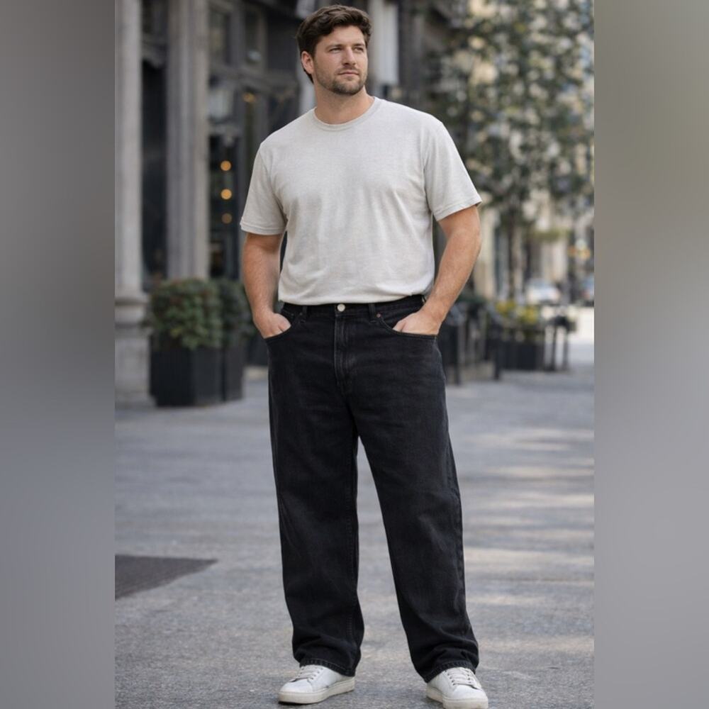 Levi’s 550 Black Relaxed Fit Jeans Men’s 40 Straight Leg Baggy Denim